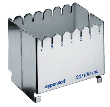 德國艾本德（Eppendorf）ReservoirRack,用于存放10mL、30mL和100mL試劑槽。最多可以放置7個試劑槽模塊或試劑槽